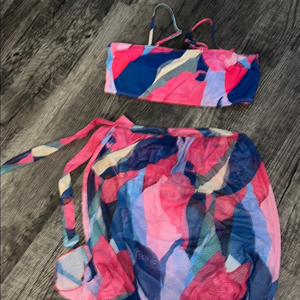 Colorful Abstract 3 piece Bikini Set